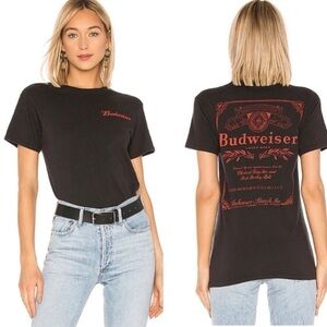 New Junk Food Budweiser Tee Shirt Graphic Top Black Size XS